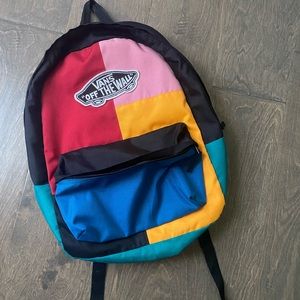 Vans Off the Wall color block pattern backpack